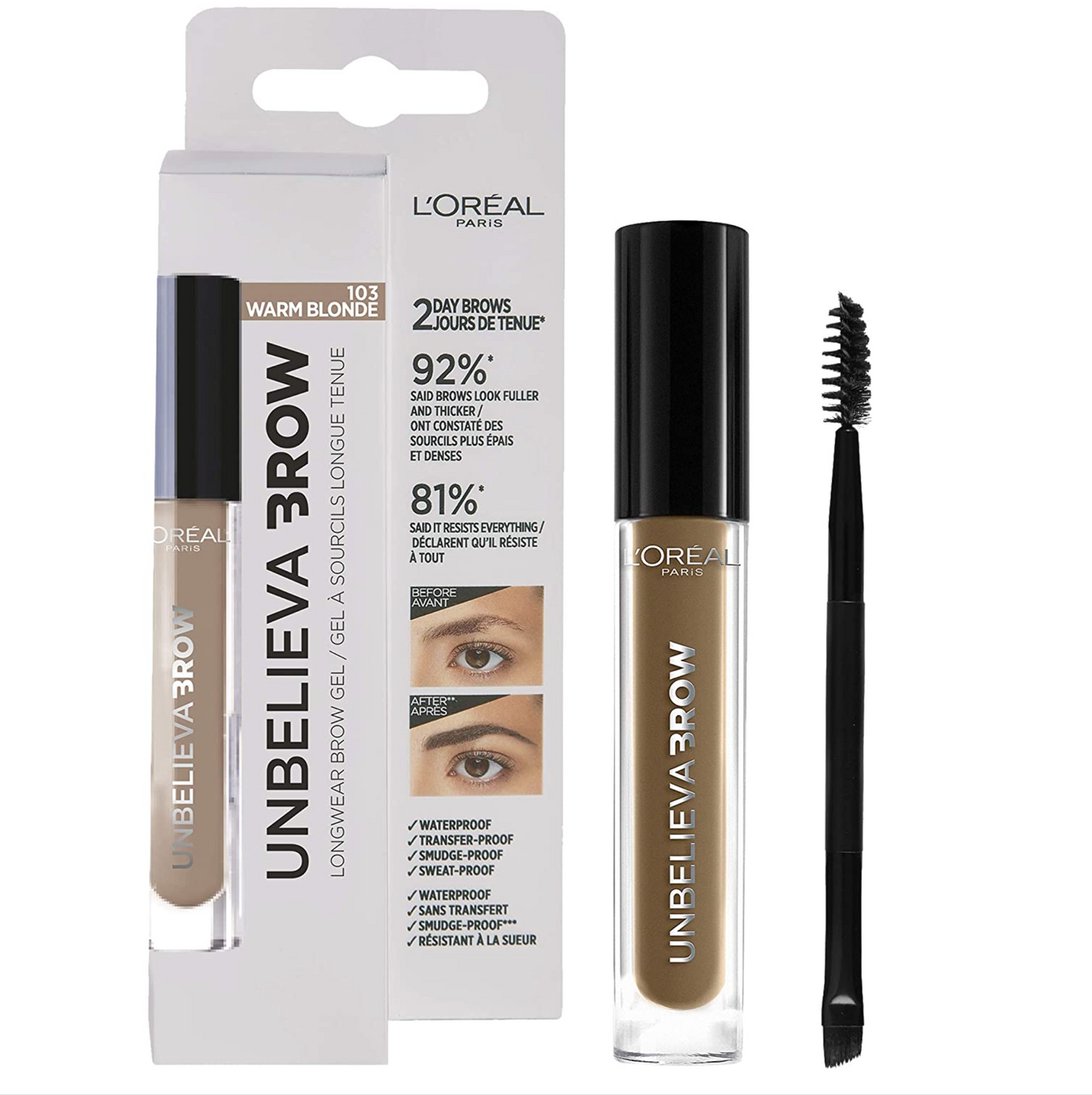 L'Oreal Unbeliva Brow Longwear Brow Gel - 103 Warm Blonde