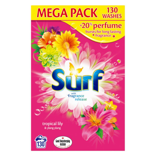 Surf Mega Pack Tropical Lily & Ylang Ylang Detergent Washing Powder 130 Wash