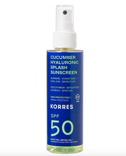 KORRES Cucumber Hyaluronic Splash Sunscreen SPF50 150ml